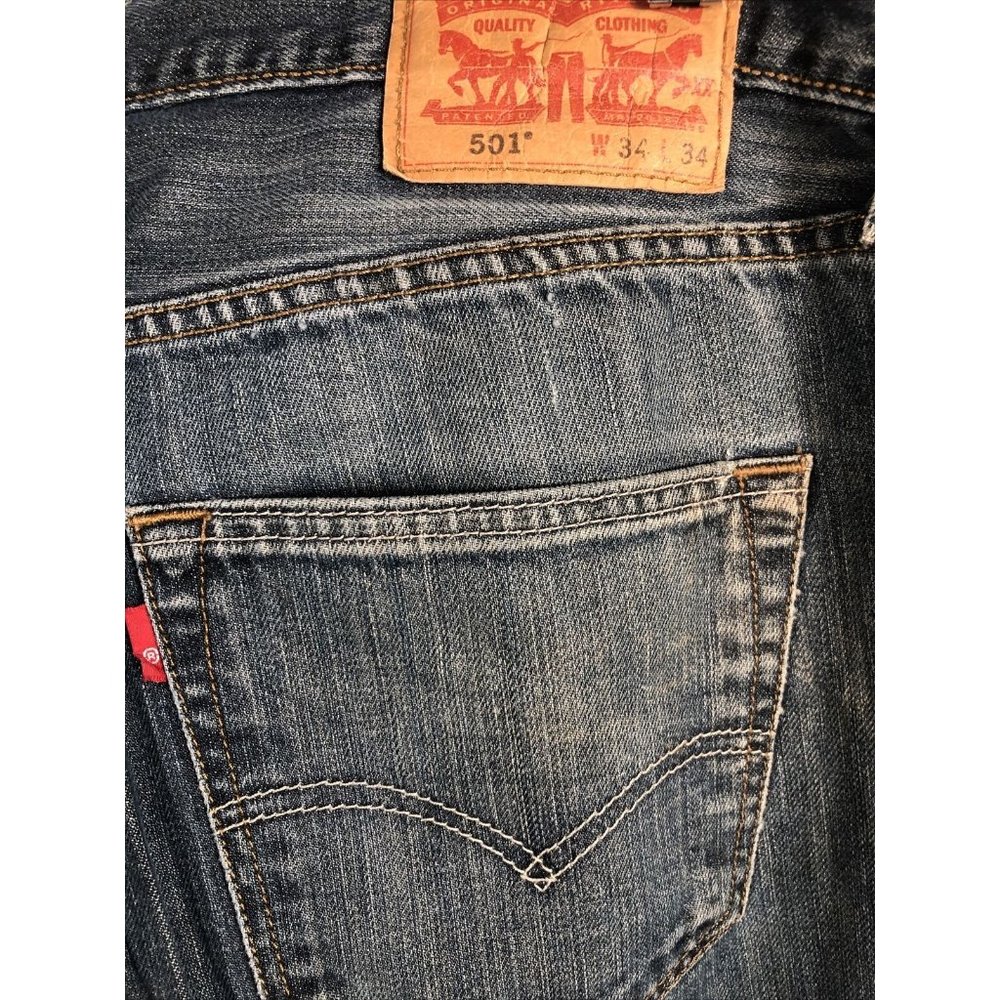 Levi’s 501 Jeans Men’s Size 34-34 Distressed Ripped Pants - Picture 9 of 9